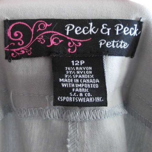 Peck & Peck Petite Womens Grey Dress Pants Size 12P Pre-owned Good Condi… - Picture 3 of 5